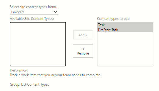 FireStart TaskList content type for SharePoint Online 4