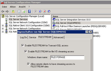 SQL FileStream Setup